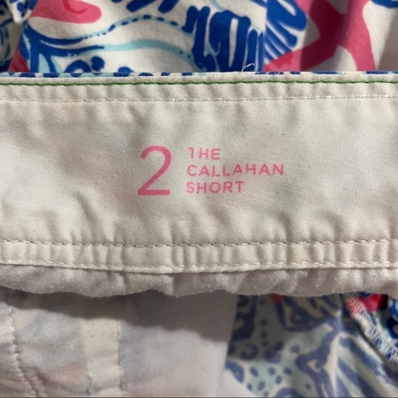 Lilly Pulitzer She She Shells Callahan Shorts Size 2 Starfish Shells Blue Red - Picture 7 of 9
